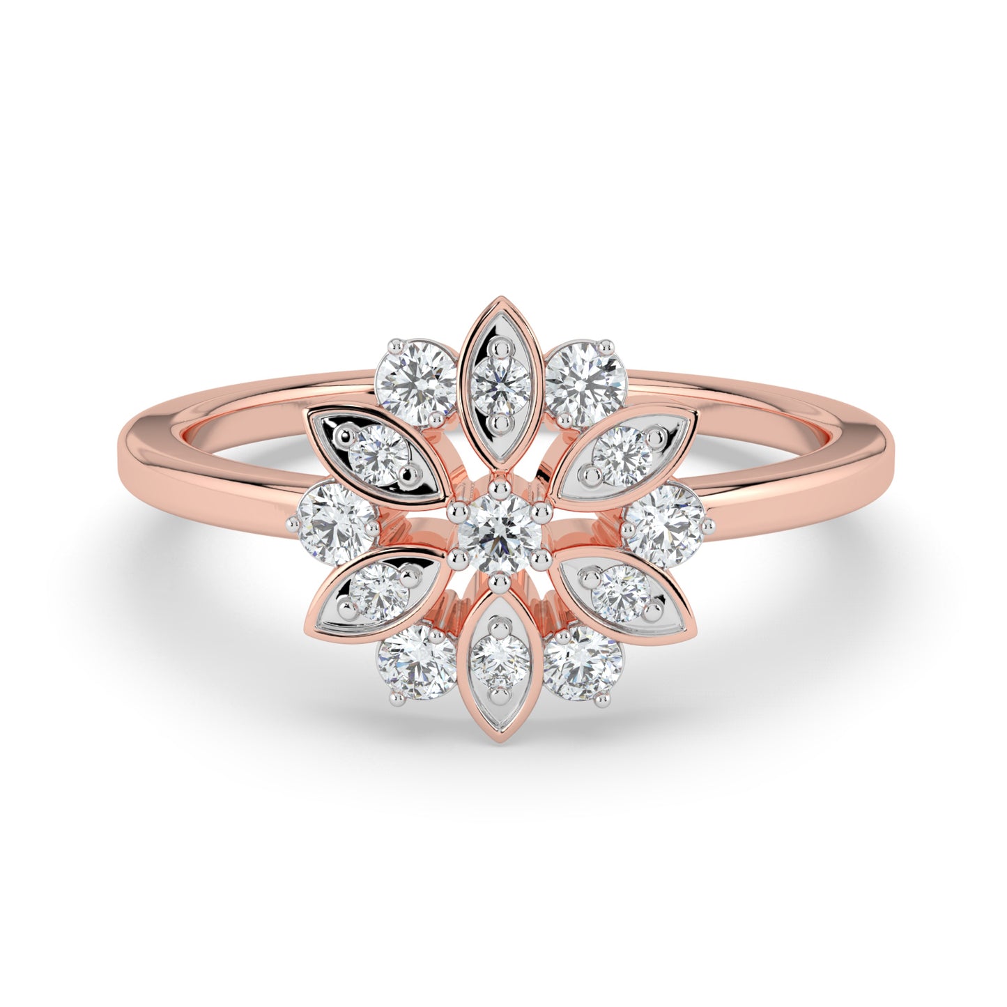 Floral Prism Diamond Ring