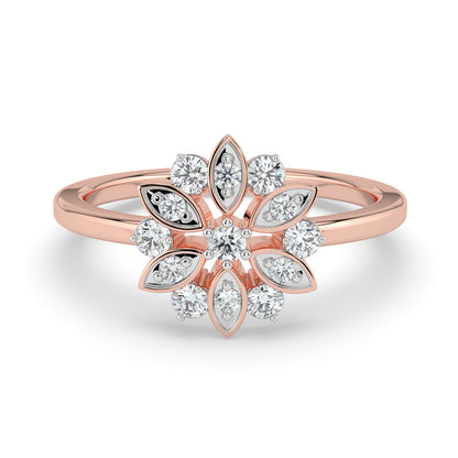 Floral Prism Diamond Ring