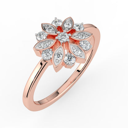 Floral Prism Diamond Ring