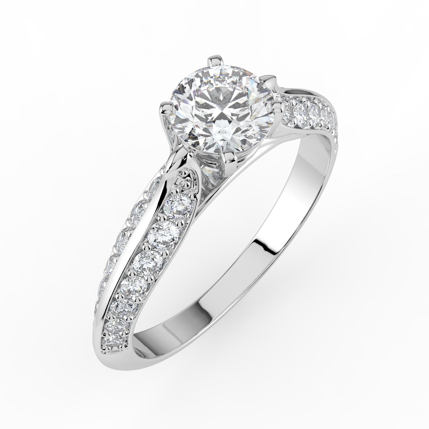 Elegant Aura Solitaire Diamond Ring