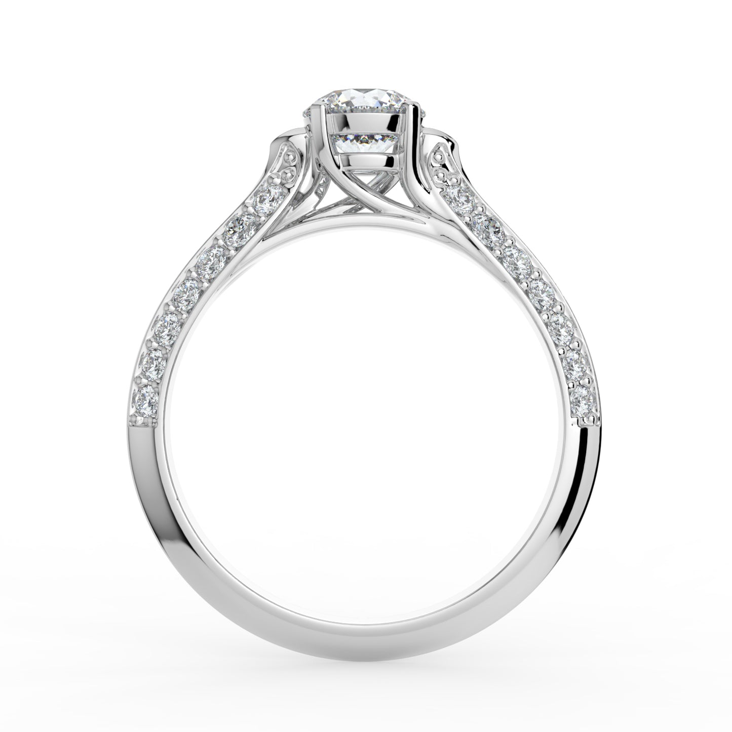 Elegant Aura Solitaire Diamond Ring