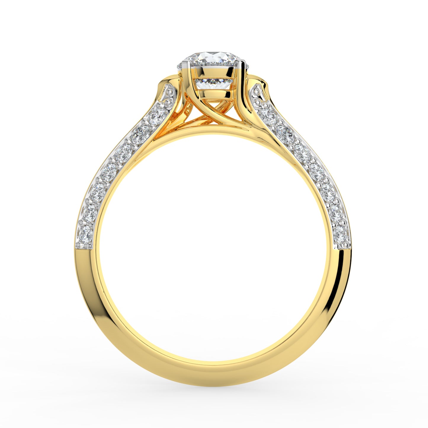 Elegant Aura Solitaire Diamond Ring
