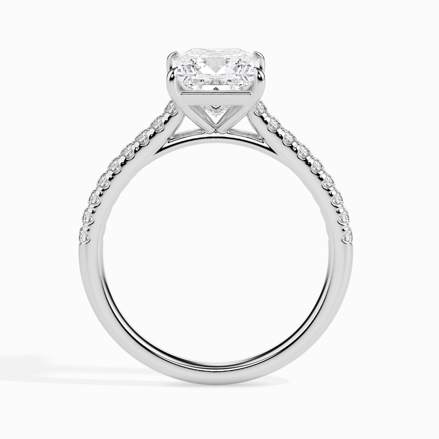 50 Cent Princess Solitaire Ring in Diamond Band