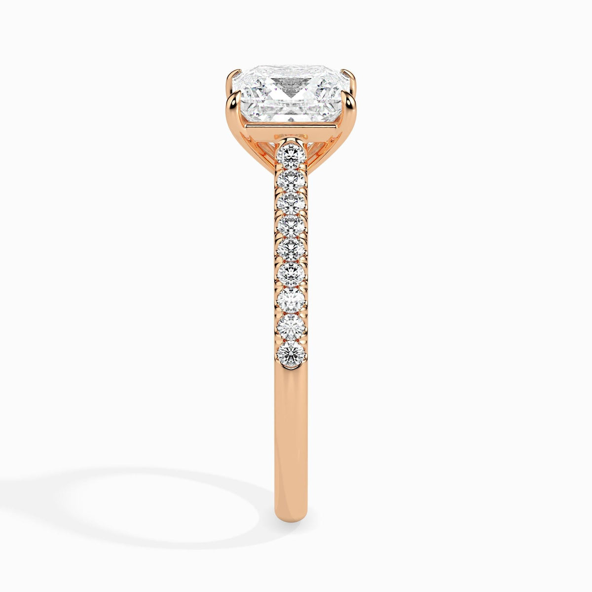 50 Cent Princess Solitaire Ring in Diamond Band