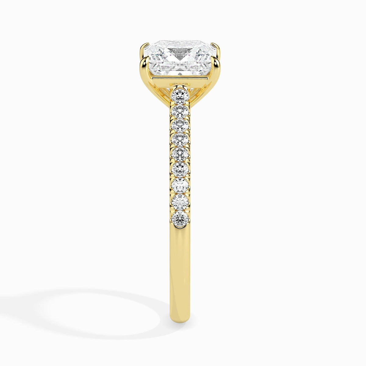 50 Cent Princess Solitaire Ring in Diamond Band