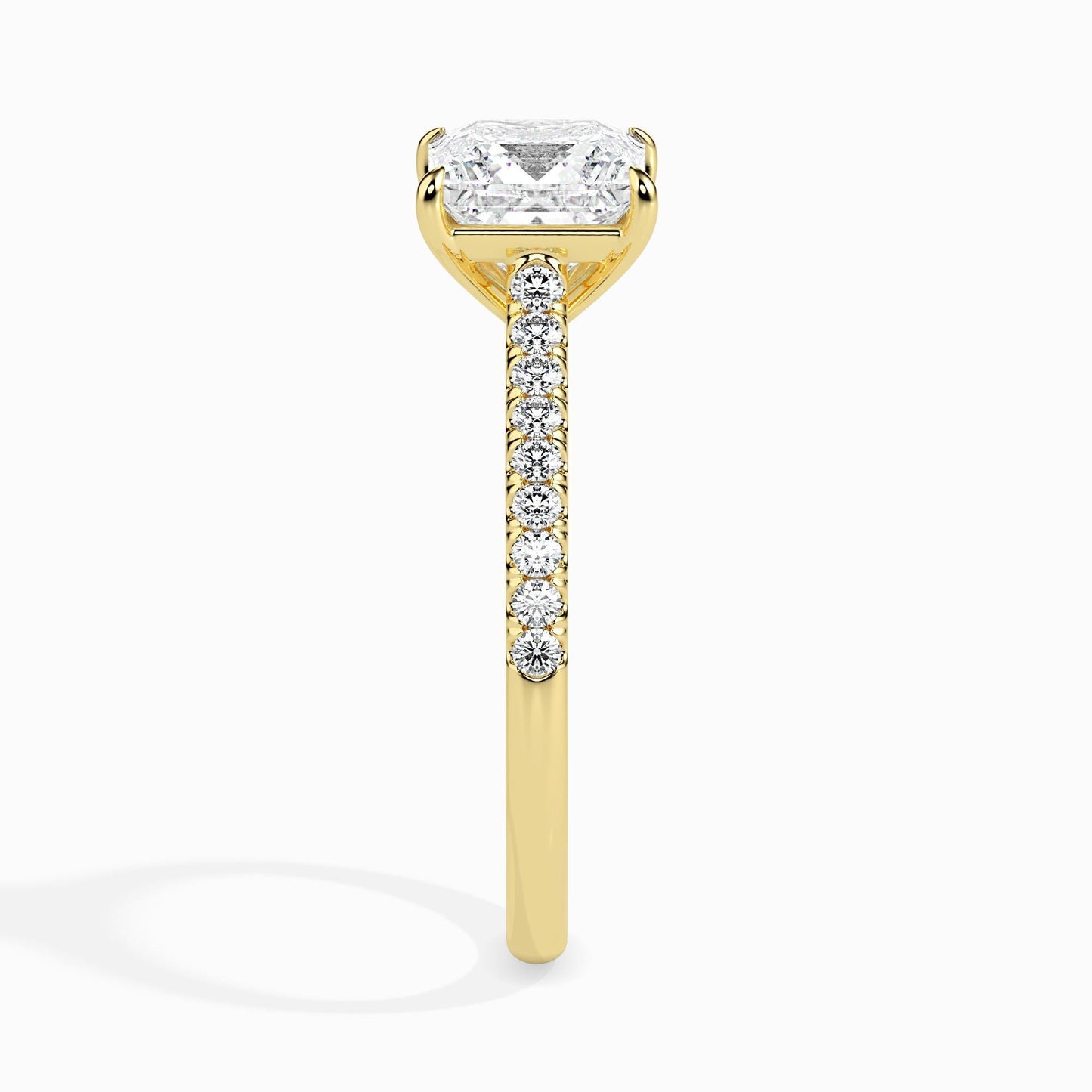 50 Cent Princess Solitaire Ring in Diamond Band