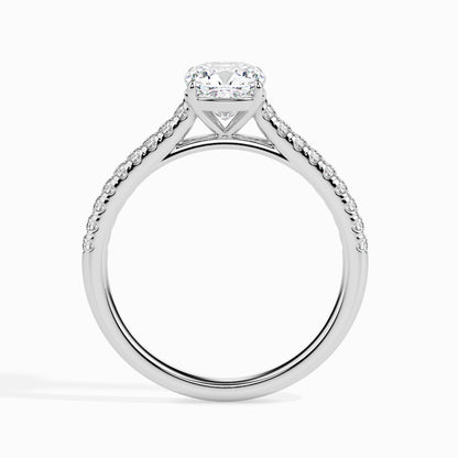 1.5 Carat Cushion Solitaire Ring in Diamond Band
