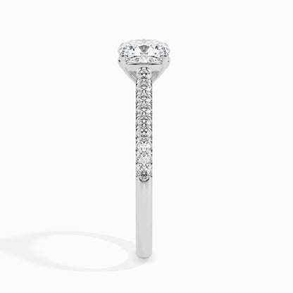 1.5 Carat Cushion Solitaire Ring in Diamond Band