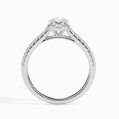 1 Carat Oval Solitaire Ring in Diamond Band