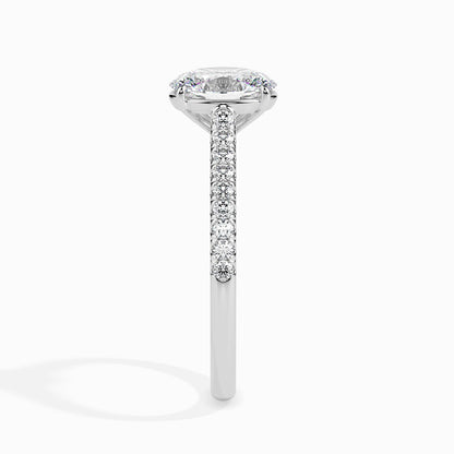 1 Carat Oval Solitaire Ring in Diamond Band