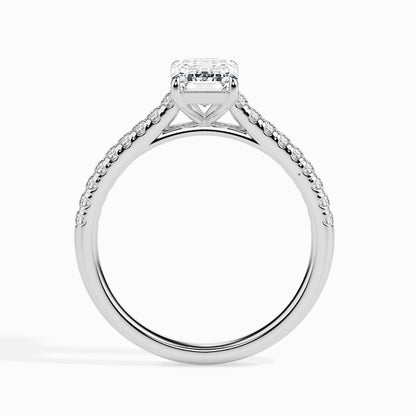 1.5 Carat Emerald Solitaire Ring in Diamond Band