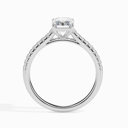 50 Cent Radiant Solitaire Ring in Diamond Band