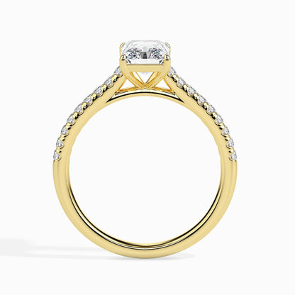 1 Carat Radiant Solitaire Ring in Diamond Band