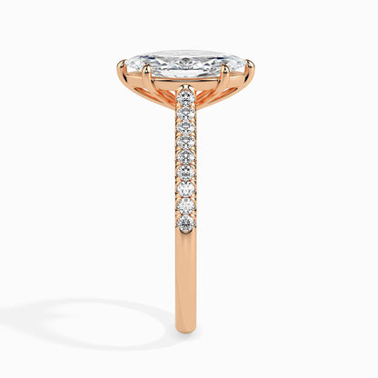 50 Cent Marquise Solitaire Ring in Diamond Band