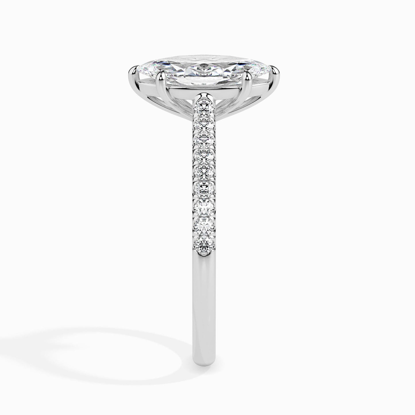 50 Cent Marquise Solitaire Ring in Diamond Band