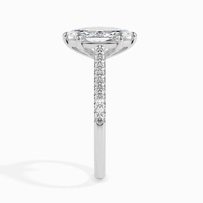 50 Cent Marquise Solitaire Ring in Diamond Band