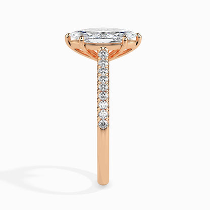 1 Carat Marquise Solitaire Ring in Diamond Band