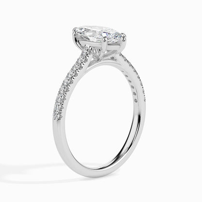 1 Carat Marquise Solitaire Ring in Diamond Band