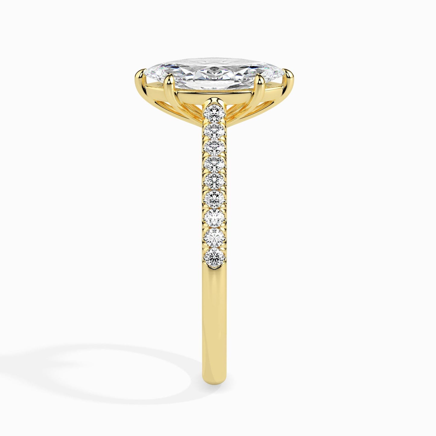 1 Carat Marquise Solitaire Ring in Diamond Band