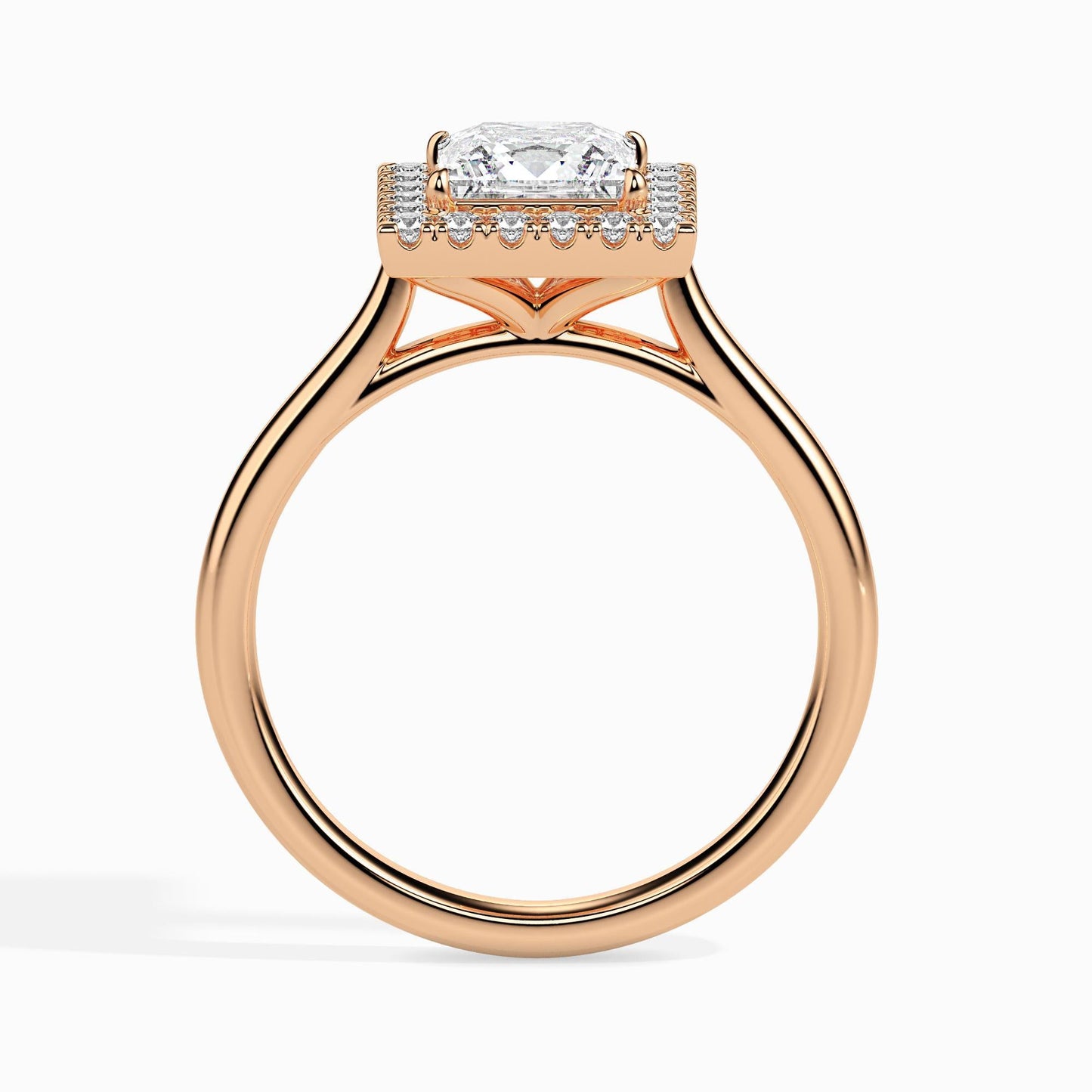50 Cent Princess Solitaire Ring with Halo