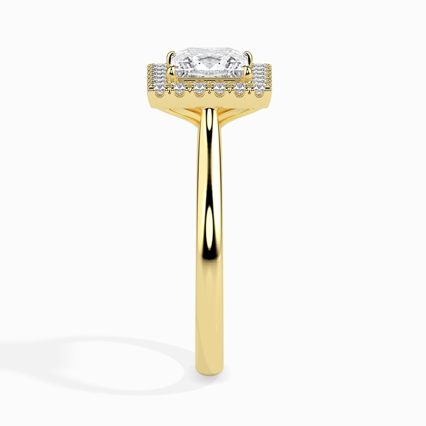 1 Carat Princess Solitaire Ring with Halo