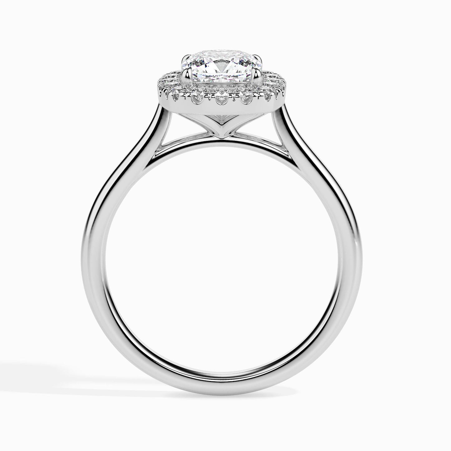 1 Carat Cushion Solitaire Ring with Halo