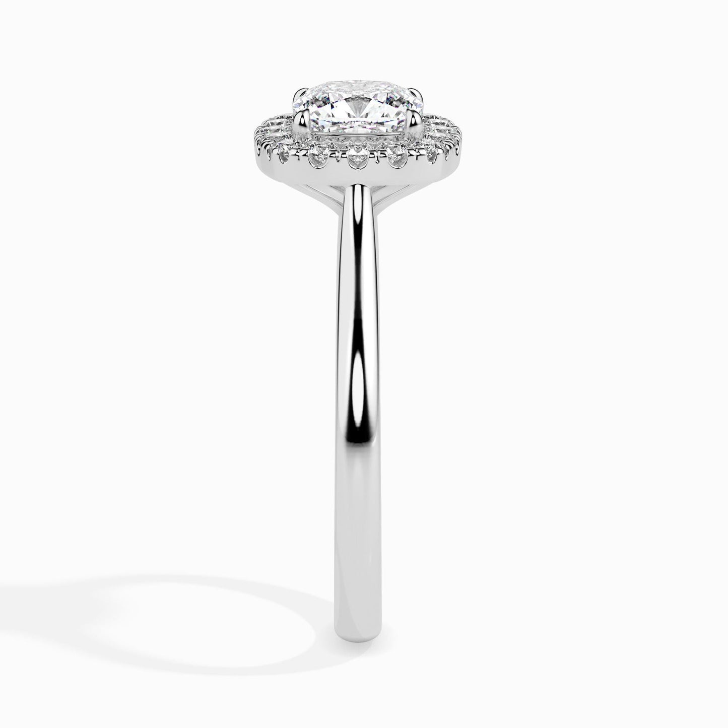 1 Carat Cushion Solitaire Ring with Halo