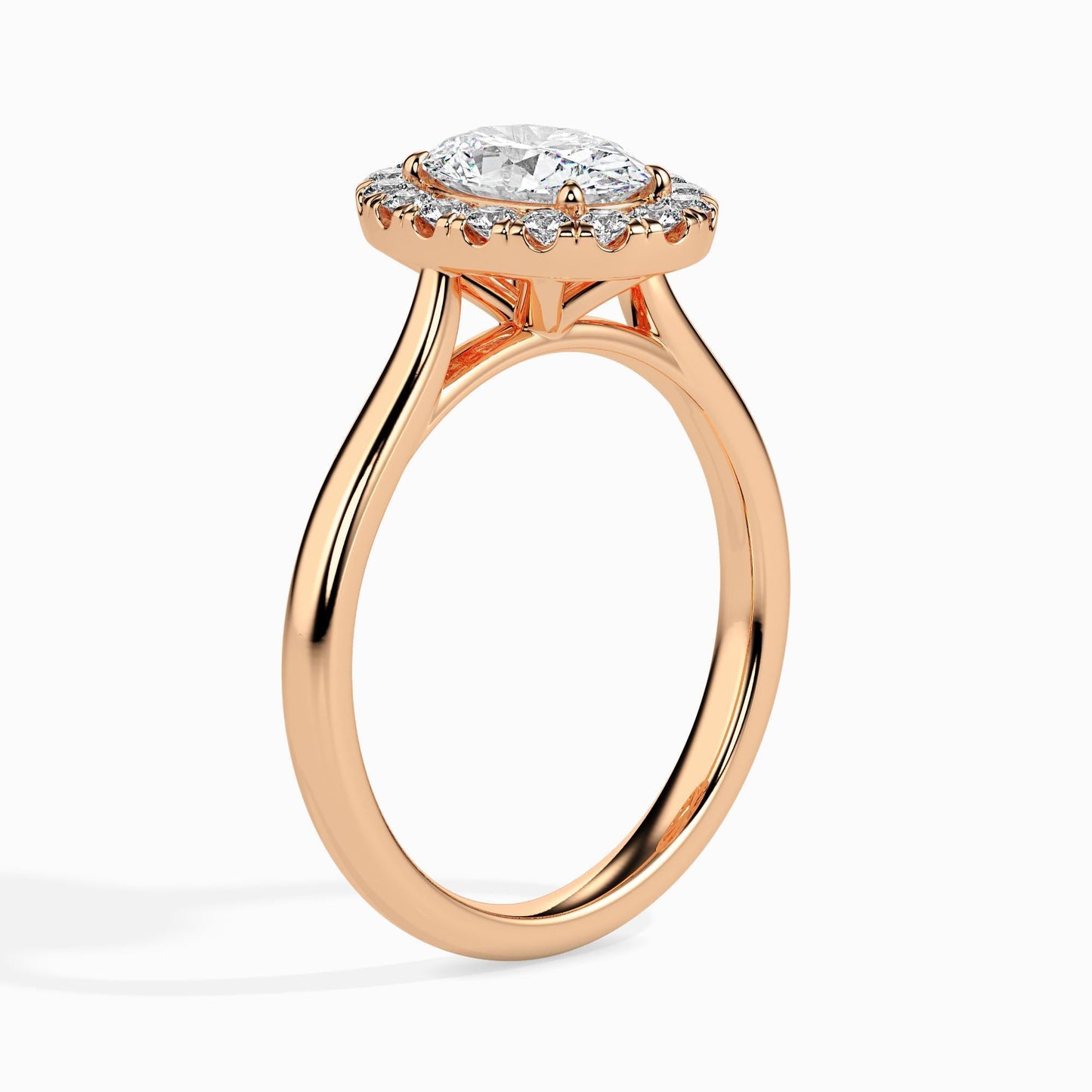 50 Cent Oval Solitaire Ring with Halo