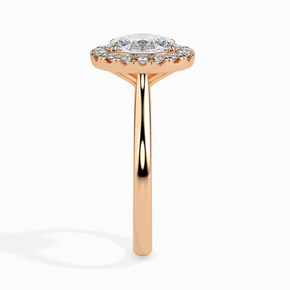 50 Cent Oval Solitaire Ring with Halo