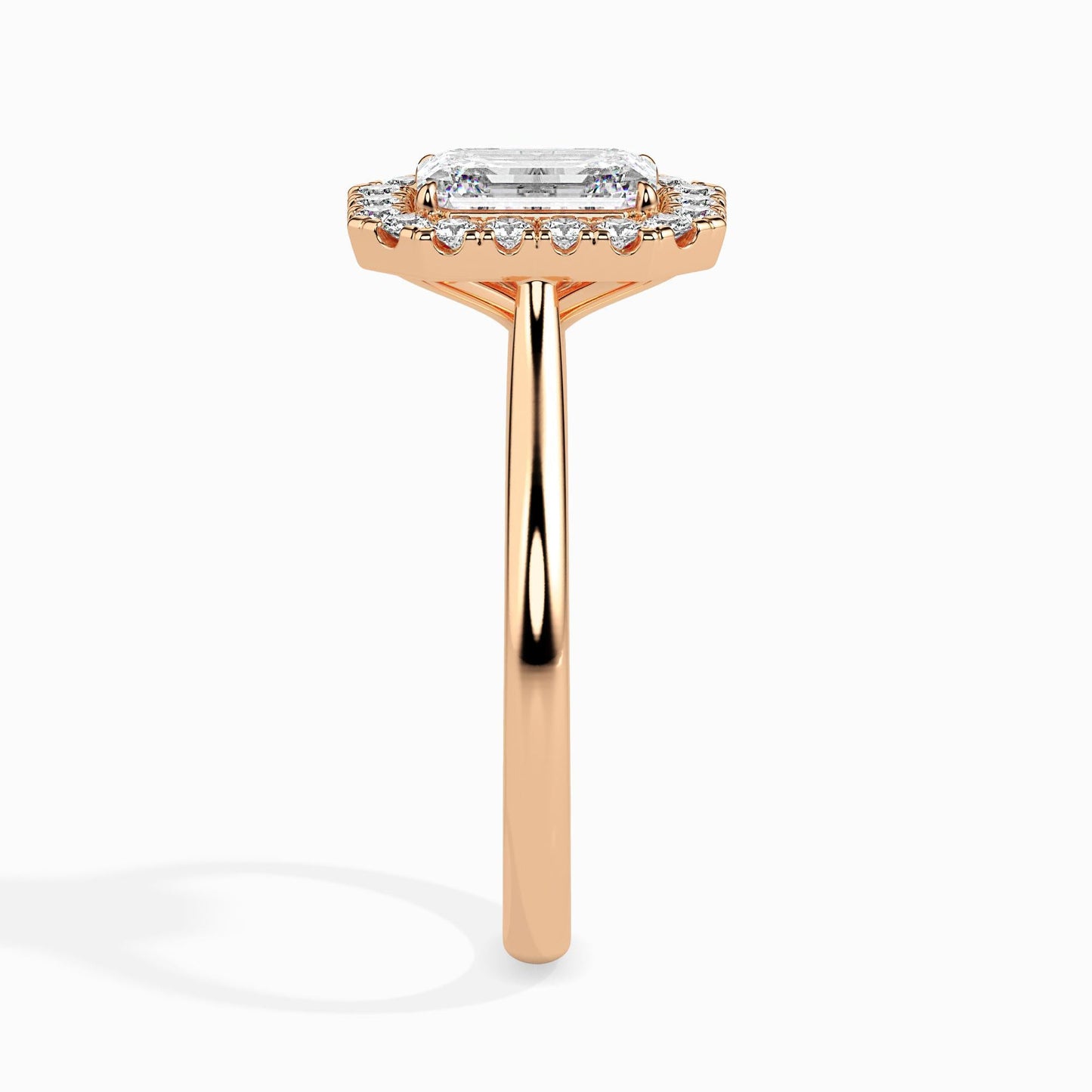 50 Cent Emerald Solitaire Ring with Halo