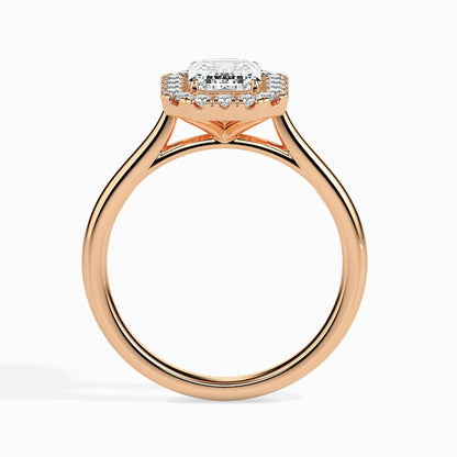 1 Carat Emerald Solitaire Ring with Halo