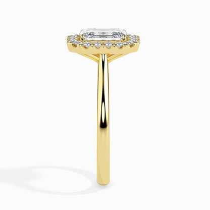 1 Carat Emerald Solitaire Ring with Halo