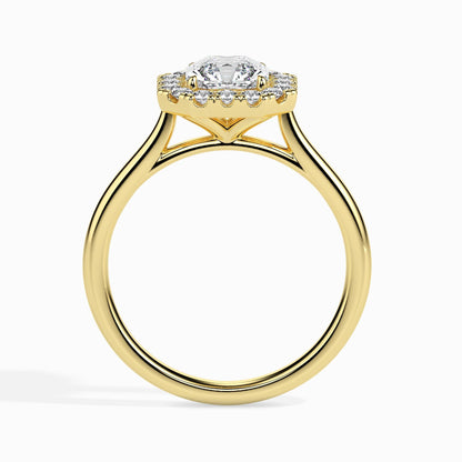1 Carat Asscher Solitaire Ring with Halo
