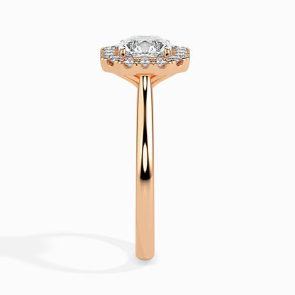 1 Carat Asscher Solitaire Ring with Halo