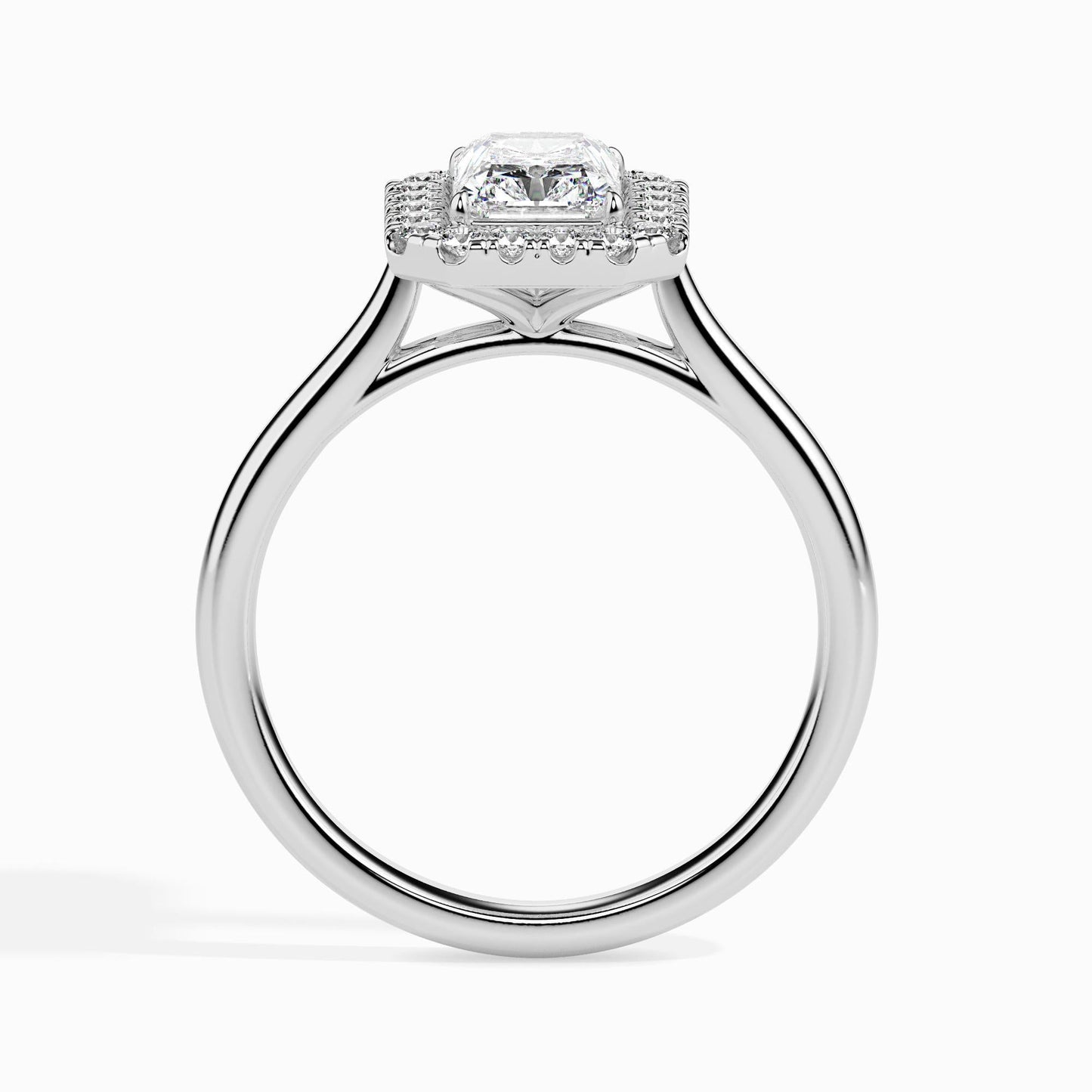 1 Carat Radiant Solitaire Ring with Halo