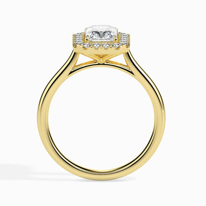 1 Carat Radiant Solitaire Ring with Halo