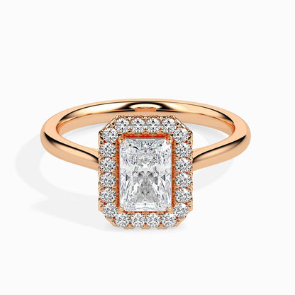 1 Carat Radiant Solitaire Ring with Halo