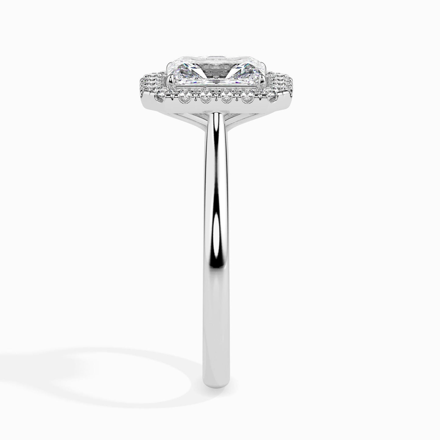 1 Carat Radiant Solitaire Ring with Halo