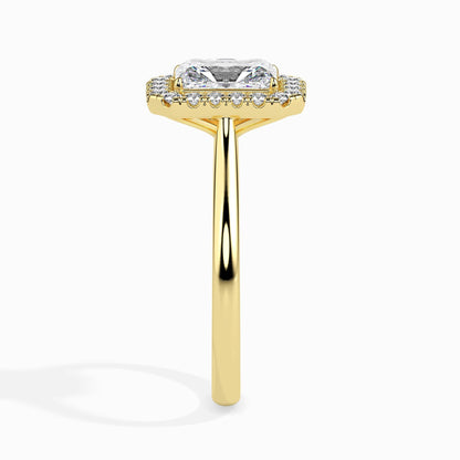 1 Carat Radiant Solitaire Ring with Halo