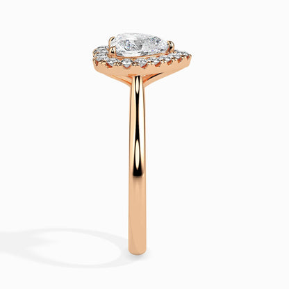 1 Carat Heart Solitaire Ring with Halo