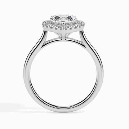 1 Carat Heart Solitaire Ring with Halo