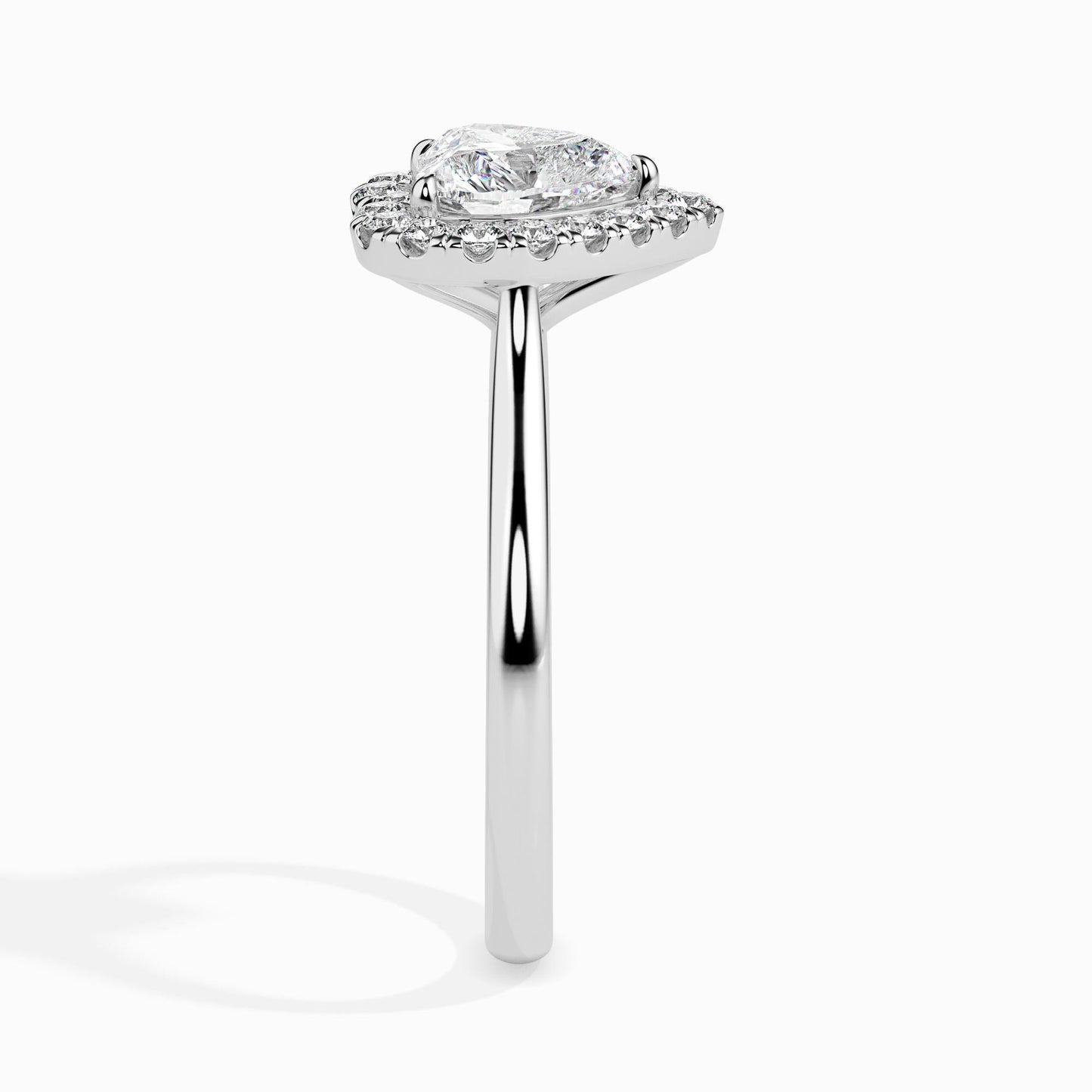 1 Carat Heart Solitaire Ring with Halo