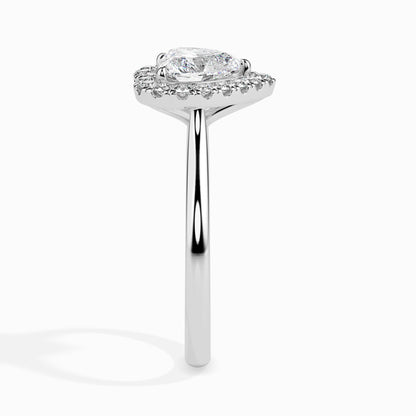 1 Carat Heart Solitaire Ring with Halo
