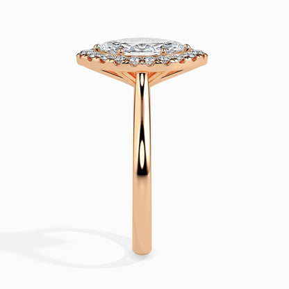 1 Carat Marquise Solitaire Ring with Halo