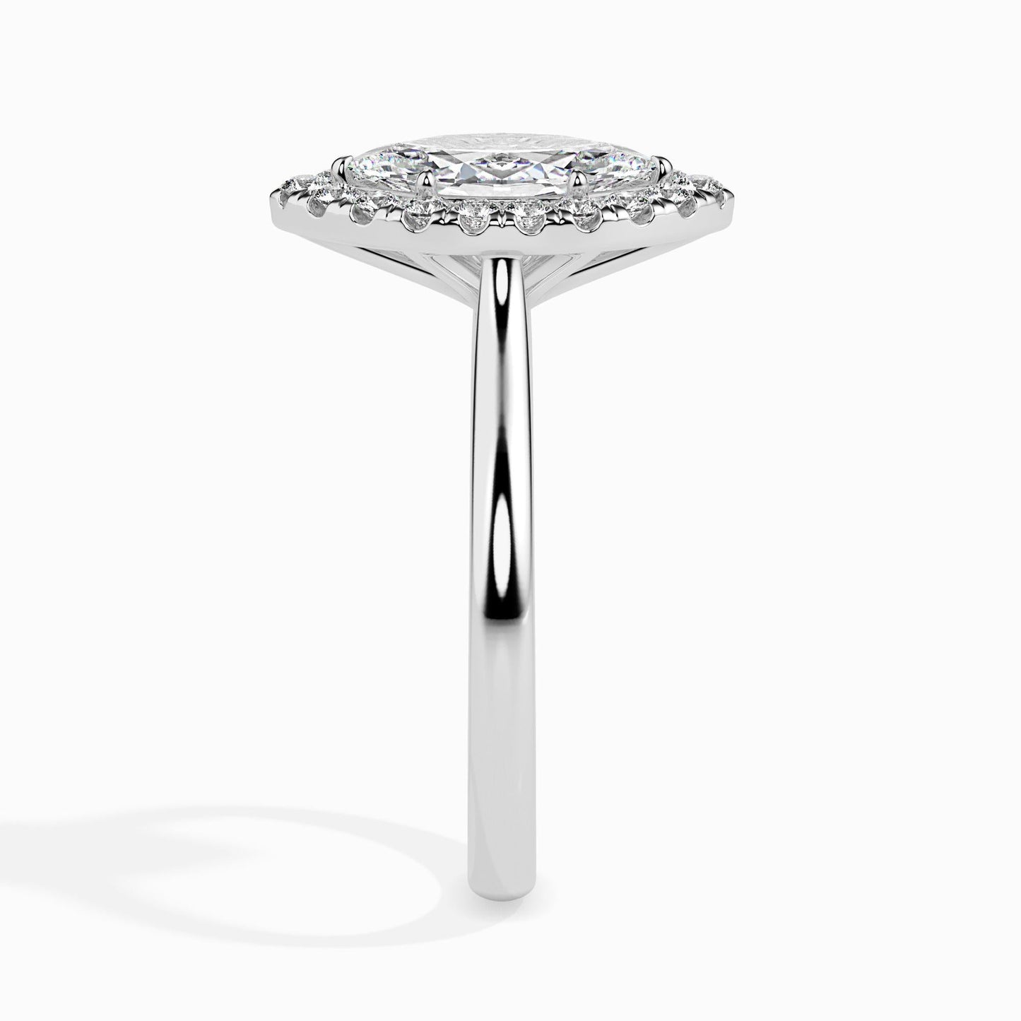 1 Carat Marquise Solitaire Ring with Halo