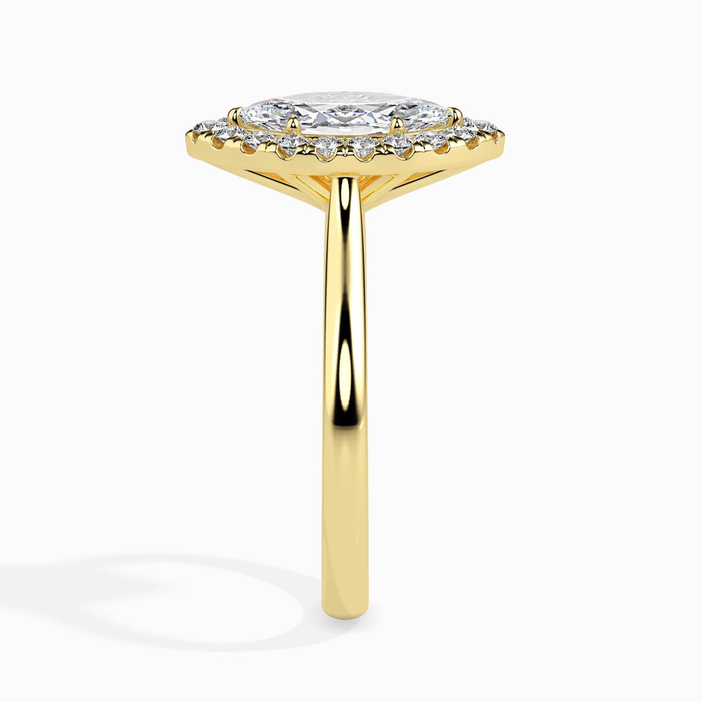 1 Carat Marquise Solitaire Ring with Halo