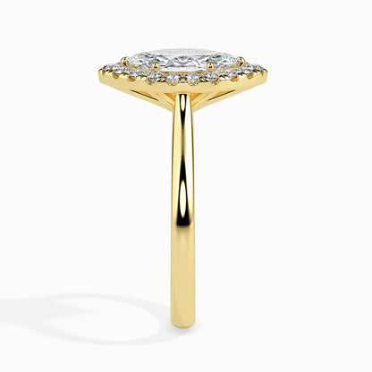 1 Carat Marquise Solitaire Ring with Halo