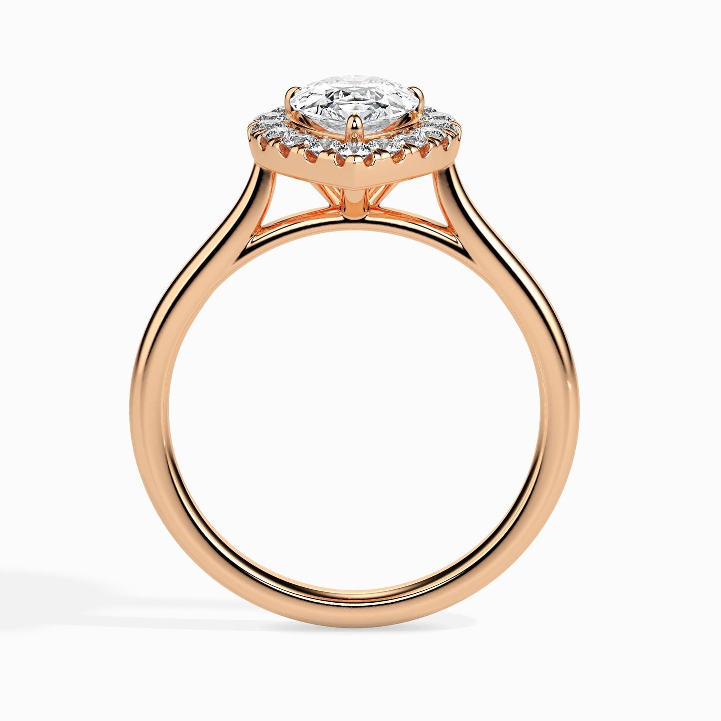1 Carat Pear Solitaire Ring with Halo