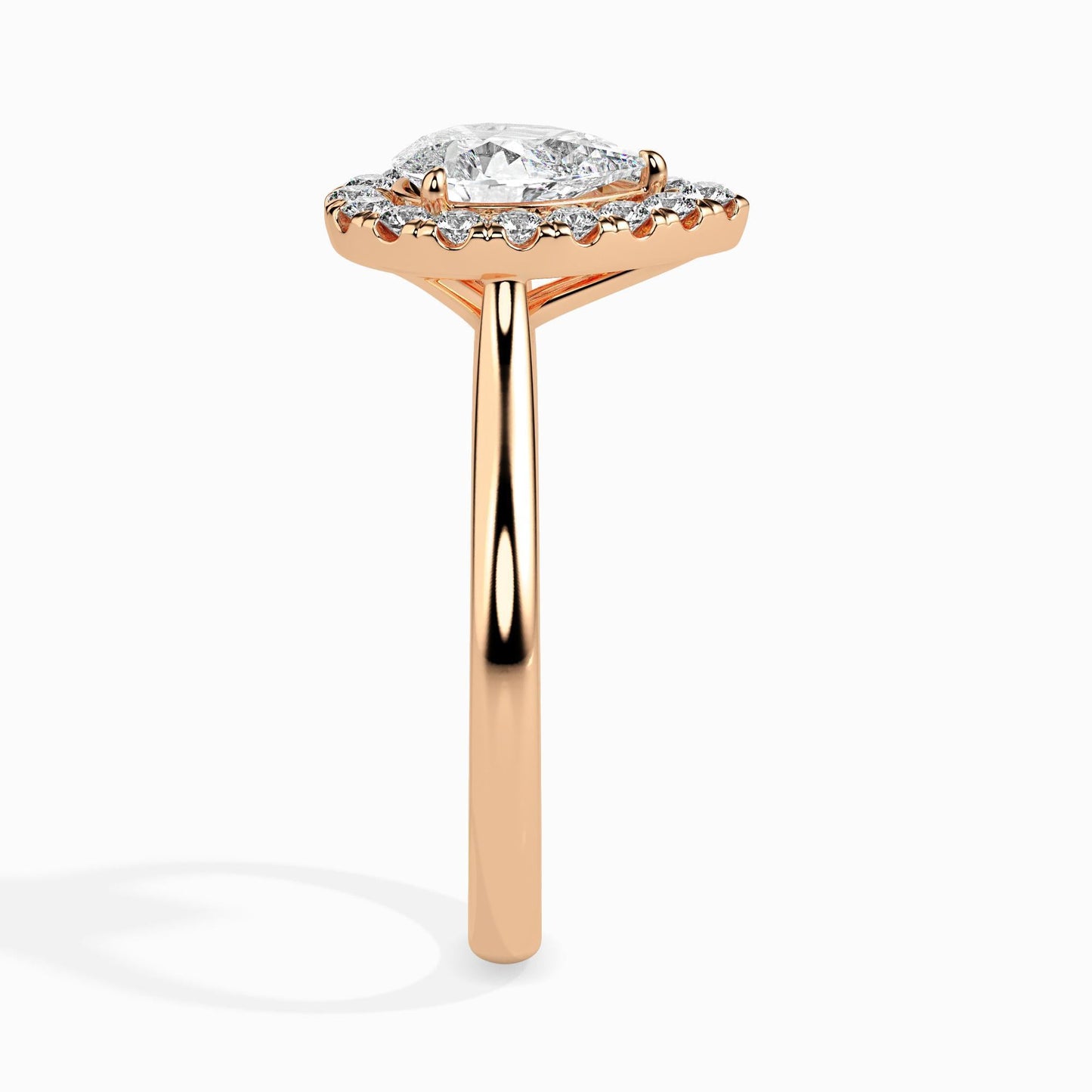 1.5 Carat Pear Solitaire Ring with Halo