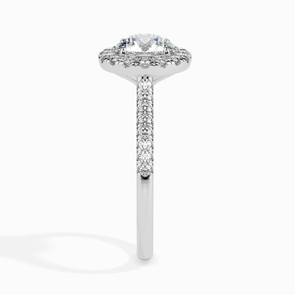 1 Carat Classic Solitaire Ring with Halo in Diamond Band